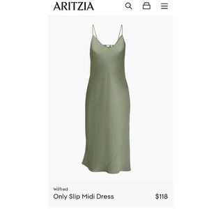 Aritzia/Wilfred sage slip dress.